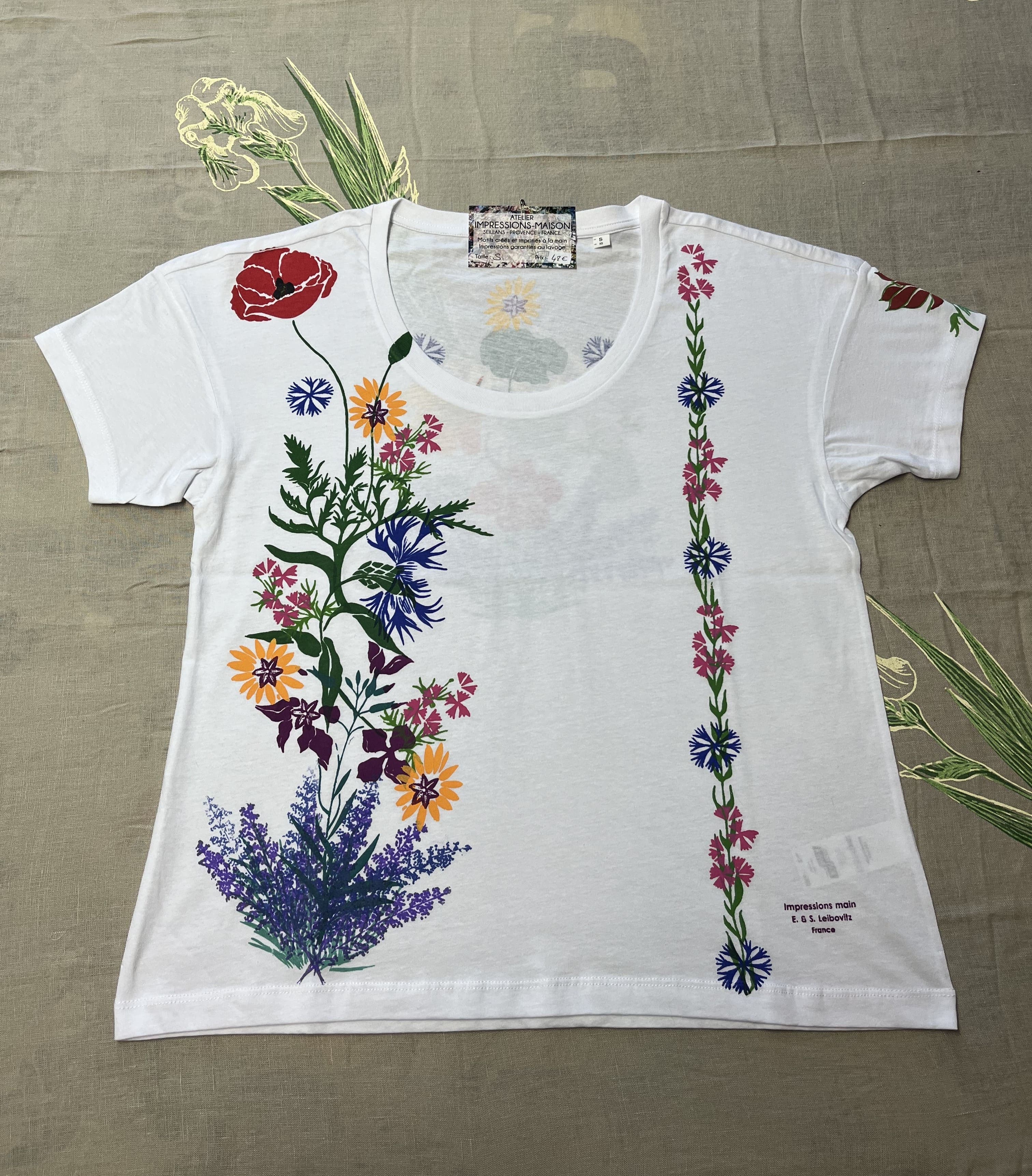 T-shirt sérigraphie artisanale - coton bio - taille S